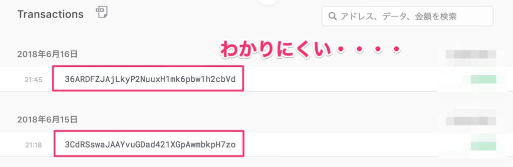 分かりにくいビットコインアドレス