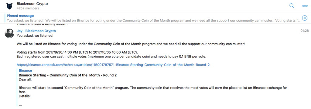 9 30からbinanceで人気投票が始まるぞ community coin of the month